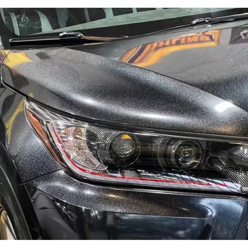Glossy Sparkle Black Car Vinyl Wrap 1