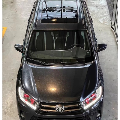 Ravoony Plus Glossy Sparkle Black Car Vinyl Wrap 02