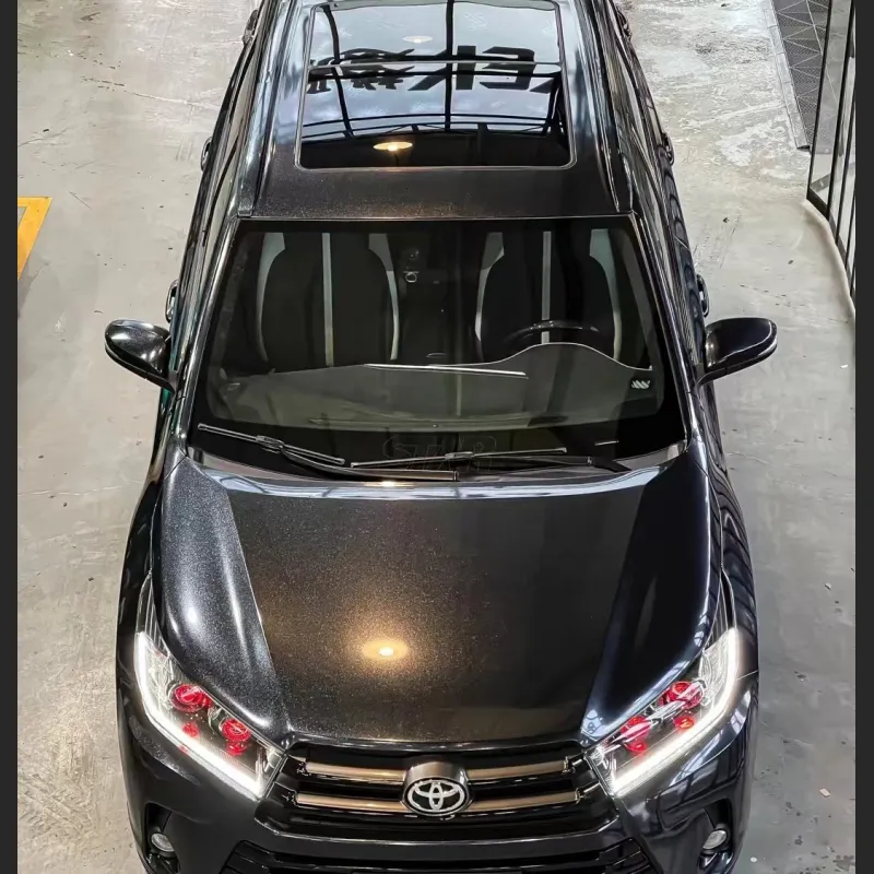Ravoony Plus Glossy Sparkle Black Car Vinyl Wrap