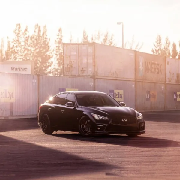 Ravoony Gloss Black Car Wrap Q50 Wrap