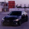 Ravoony Gloss Black Car Wrap Q50 Wrap