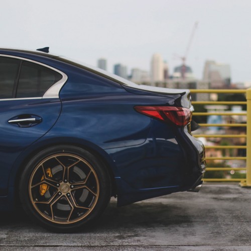 Ravoony Plus Gloss Ghost Midnight Blue Car Vinyl Wrap Q50 Wrap