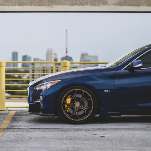 Ravoony Plus Gloss Ghost Midnight Blue Car Vinyl Wrap Q50 Wrap