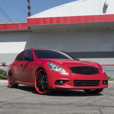 Ravoony Plus Porsche Gloss Carmine Red Vinyl Car Wrap G37 Wrap 02