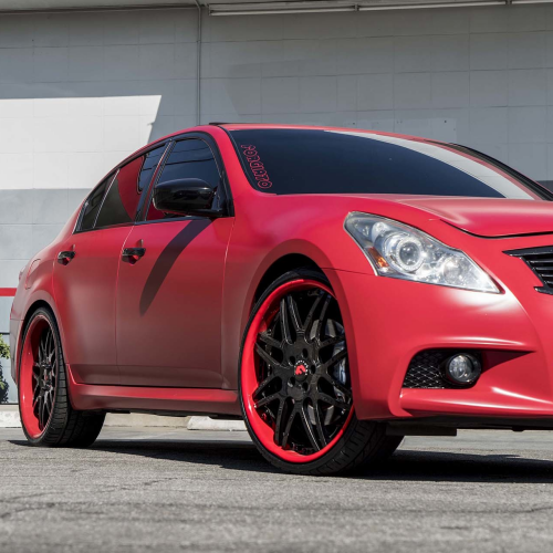 Ravoony Plus Porsche Gloss Carmine Red Vinyl Car Wrap G37 Wrap