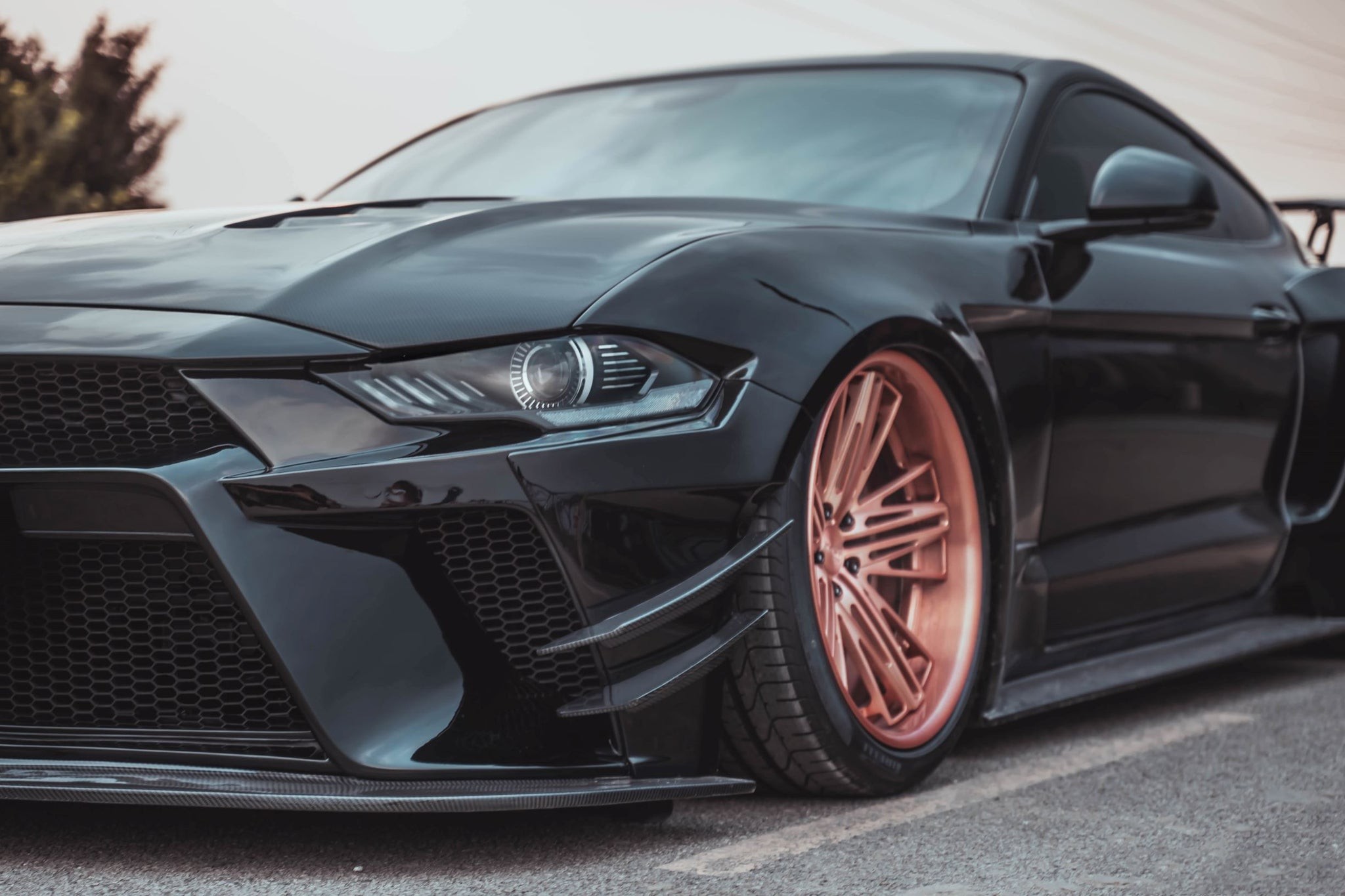 Ravoony Plus Gloss Black Car Wrap Ford Mustang S550 Wrap