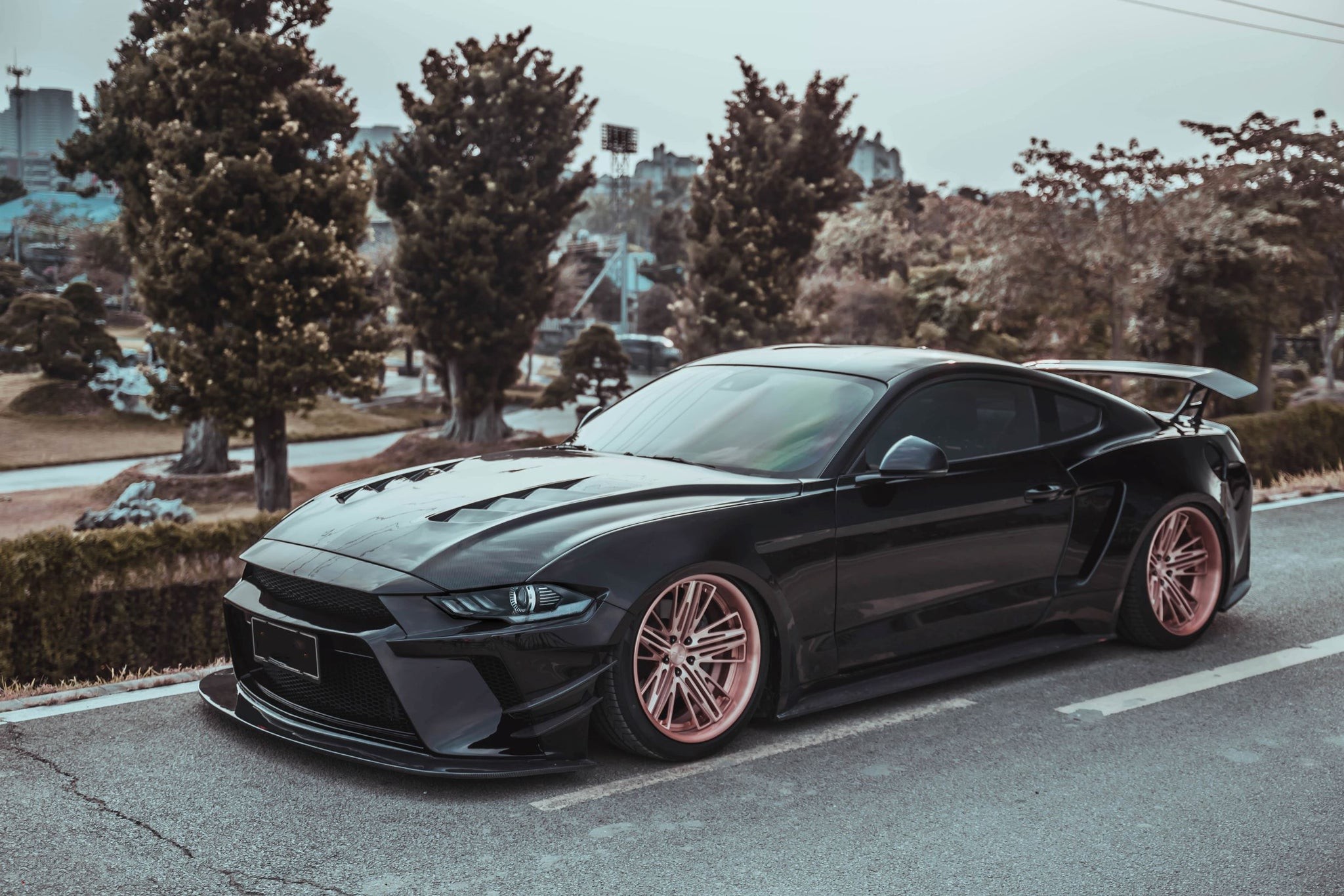 Ravoony Plus Gloss Black Car Wrap Ford Mustang S550 Wrap