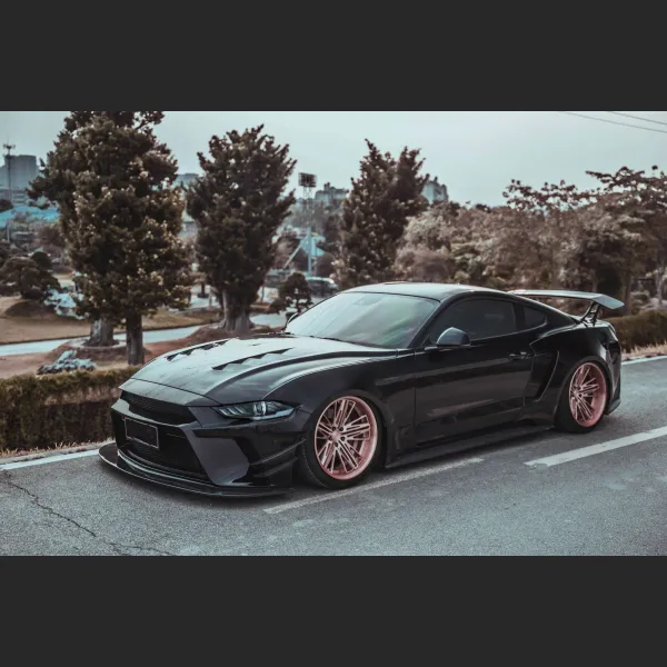 Ravoony Gloss Black Car Wrap Ford Mustang S550 Wrap