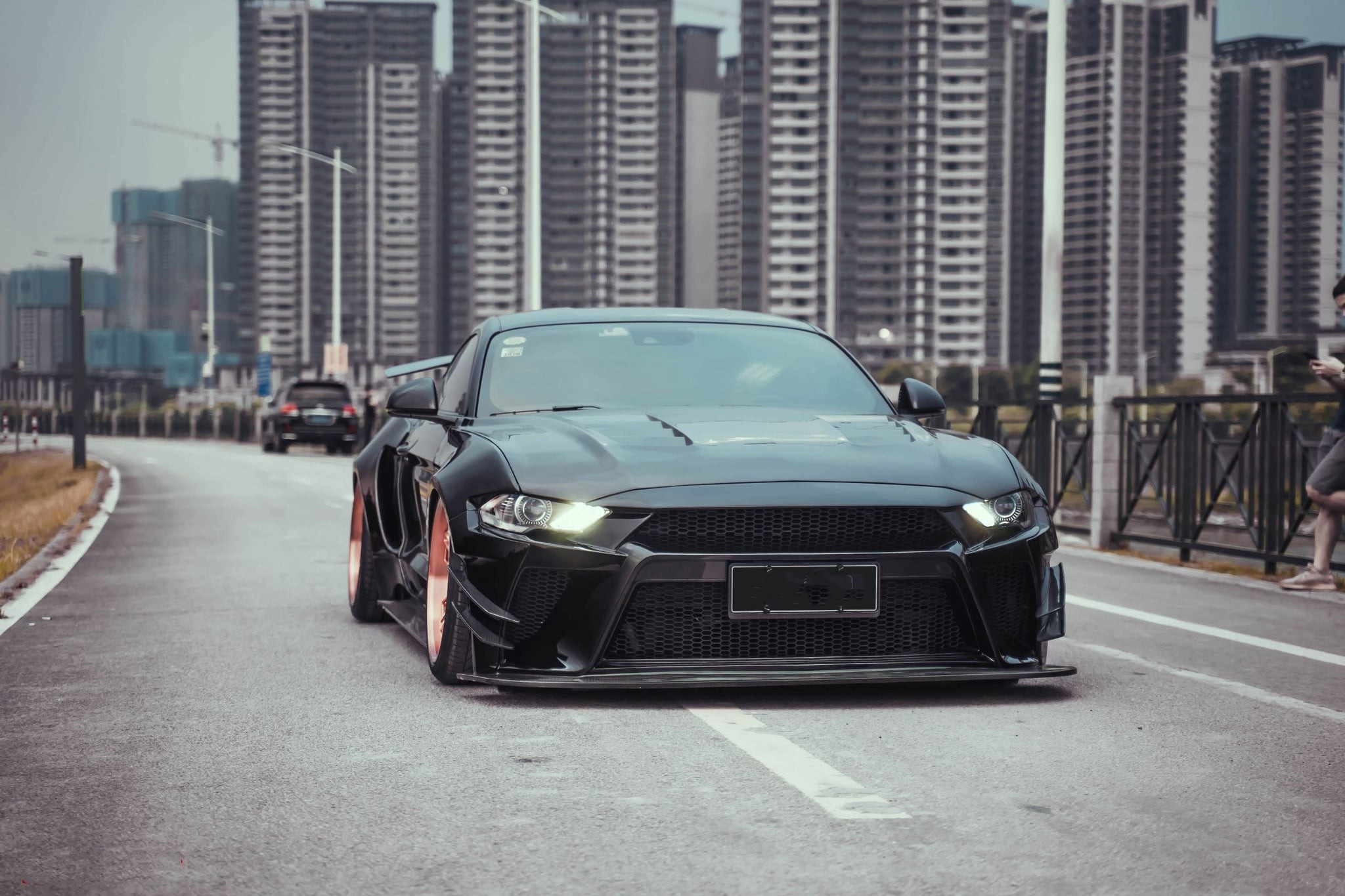 Ravoony Plus Gloss Black Car Wrap Ford Mustang S550 Wrap