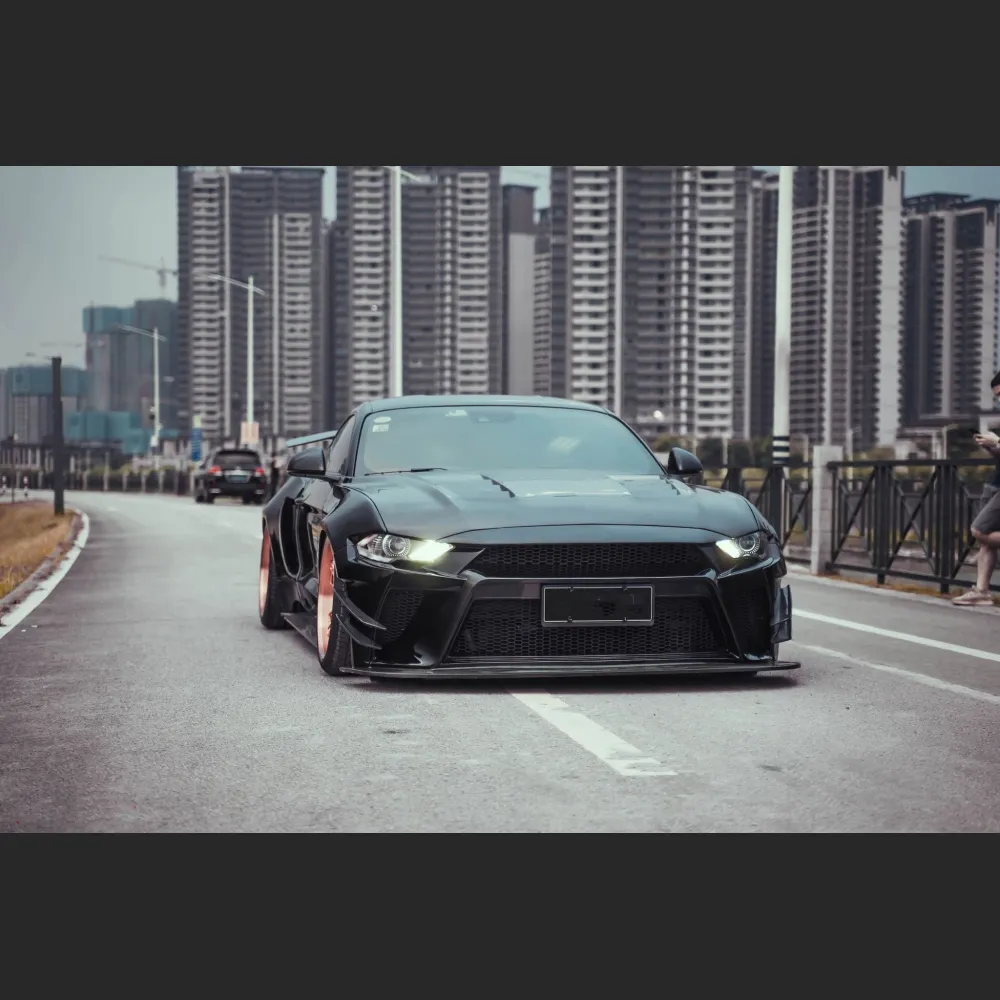 Ravoony Plus Gloss Black Car Wrap Ford Mustang S550 Wrap