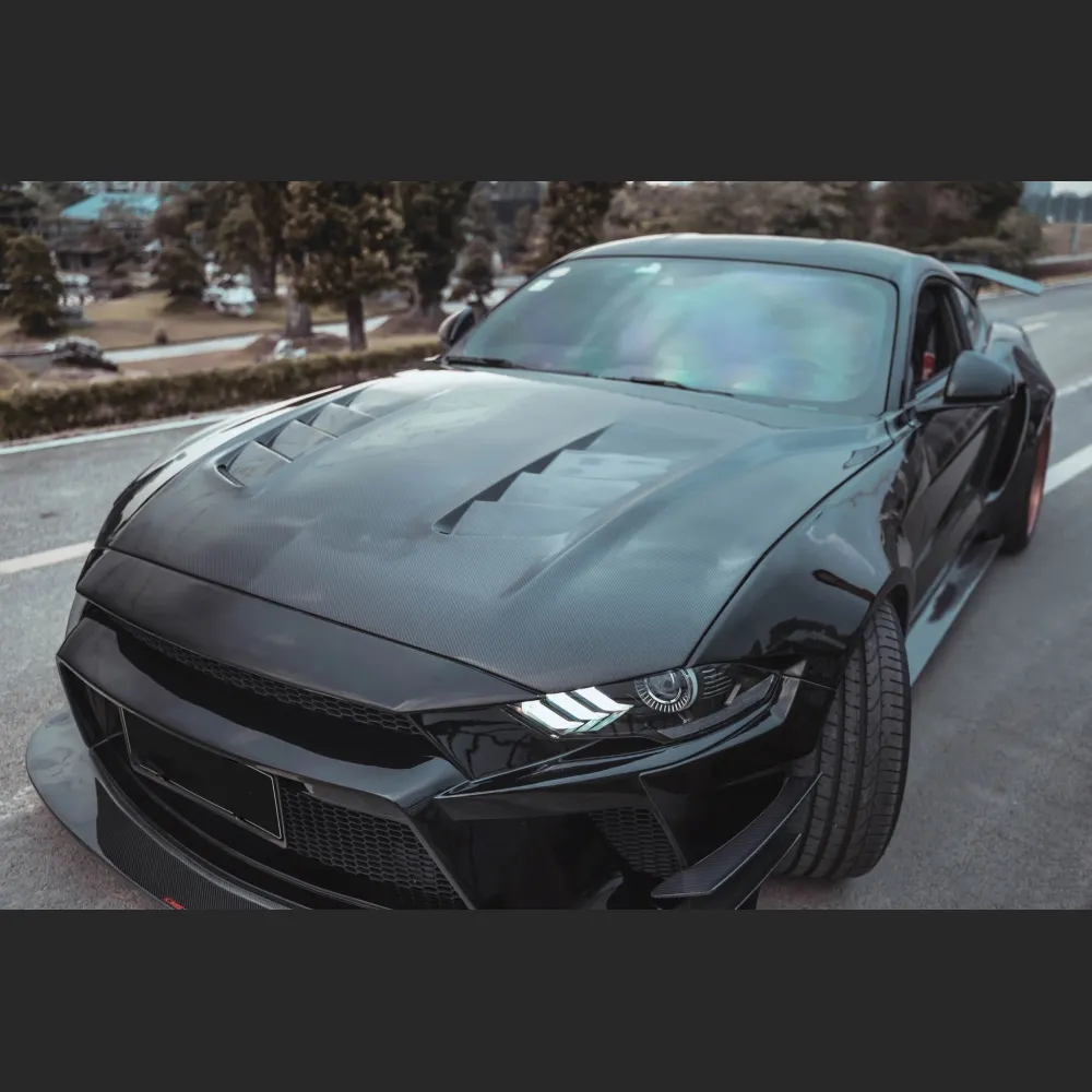 Ravoony Plus Gloss Black Car Wrap Ford Mustang S550 Wrap