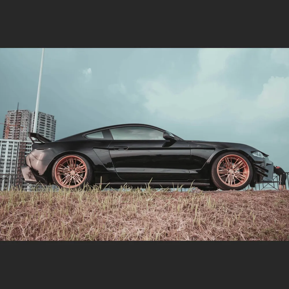 Ravoony Plus Gloss Black Car Wrap Ford Mustang S550 Wrap