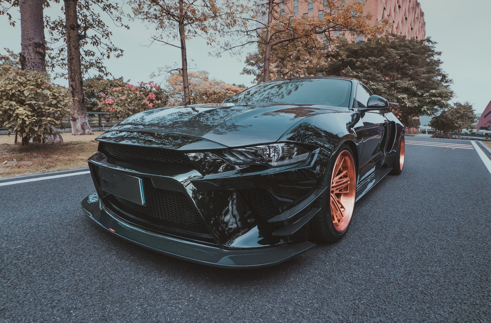 Ravoony Plus Gloss Black Car Wrap Ford Mustang S550 Wrap