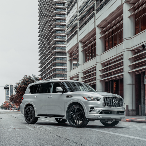 Ravoony Plus Pure Metal White Car Vinyl Wrap QX80 Wrap