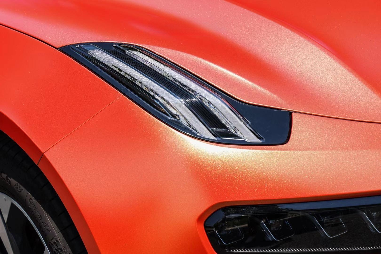 Ravoony Plus Matte Diamond Gold Orange Car Wrap