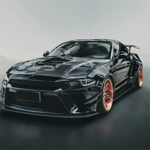 Ravoony Gloss Black Car Wrap Mustang Vinyl Wrap