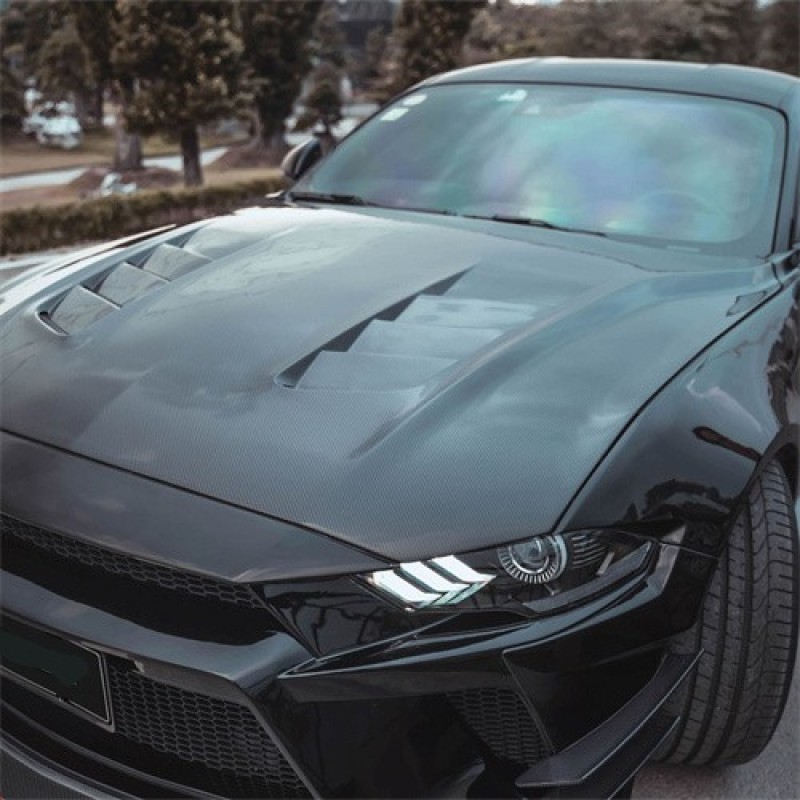 Ravoony Plus Gloss Black Car Wrap Mustang Vinyl Wrap