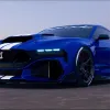 Ravoony Gloss Metallic Blueberry Blue Vinyl Car Wrap Mustang Vinyl Wrap