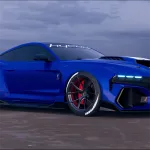 Ravoony Plus Gloss Metallic Blueberry Blue Vinyl Car Wrap Mustang Vinyl Wrap