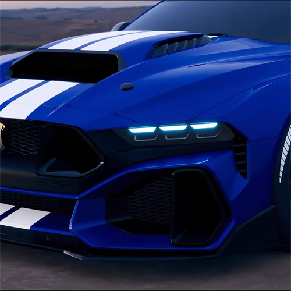 Ravoony Plus Gloss Metallic Blueberry Blue Vinyl Car Wrap Mustang Vinyl Wrap