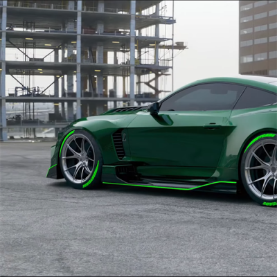 Ravoony Plus PET Glossy Viridis Green Car Vinyl Wrap Mustang Vinyl Wrap 02
