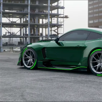 Ravoony Plus PET Glossy Viridis Green Car Vinyl Wrap Mustang Vinyl Wrap 02