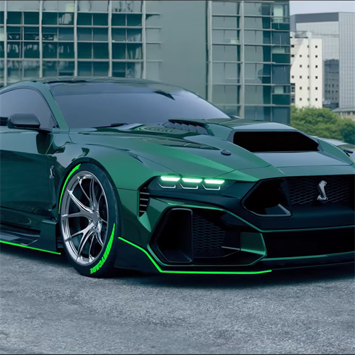 Ravoony Plus PET Glossy Viridis Green Car Vinyl Wrap Mustang Vinyl Wrap