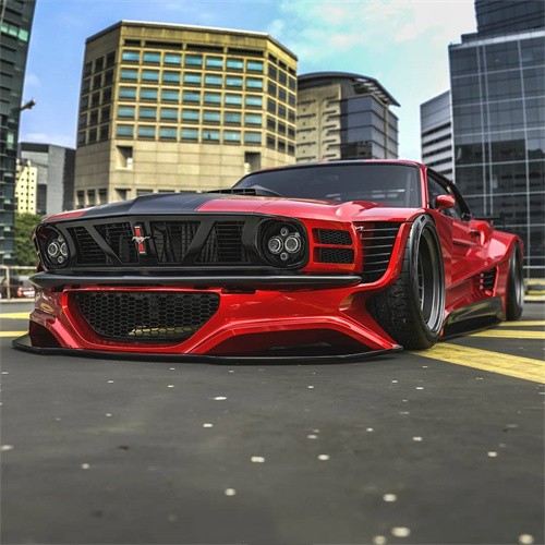 Ravoony Plus Super Gloss Chrome Red Vinyl Car Wrap Mustang Vinyl Wrap