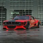 Ravoony Plus Super Gloss Chrome Red Vinyl Car Wrap Mustang Vinyl Wrap