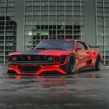 Super Gloss Chrome Red Vinyl Car Wrap Mustang Vinyl Wrap