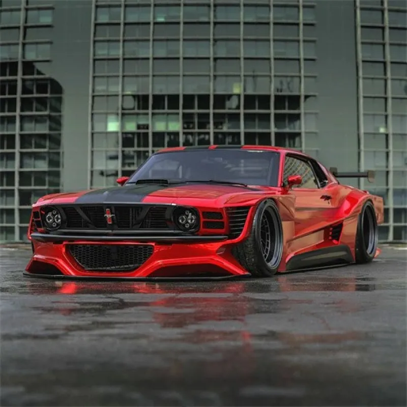 Ravoony Plus Super Gloss Chrome Red Vinyl Car Wrap Mustang Vinyl Wrap