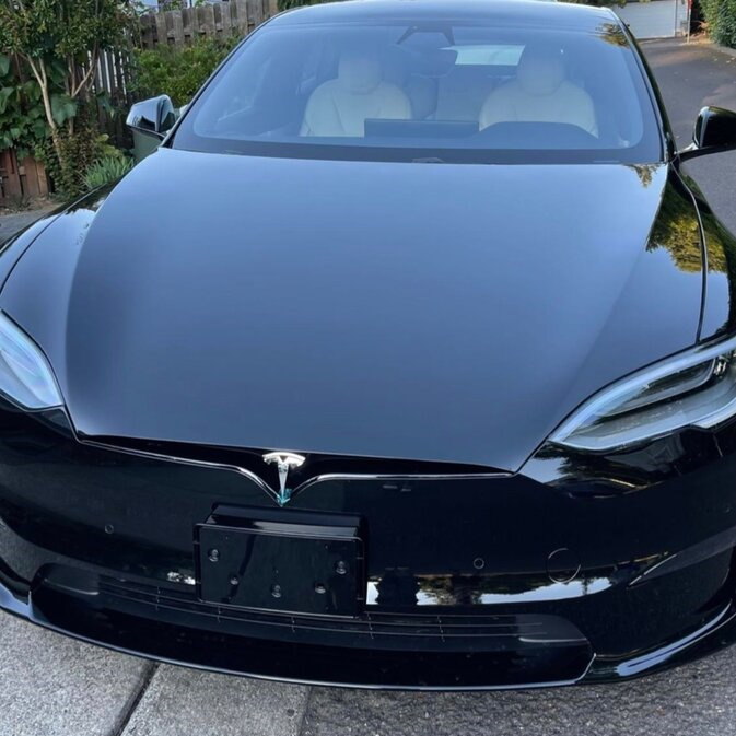  Ravoony Plus Glossy Metal Paint Black Car Wrap Tesla Model S Wrap