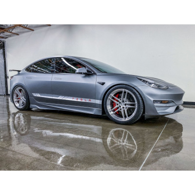 Ravoony Plus Ultra-Matte Blue Grey Car Wrap Tesla Model 3 Wrap 02