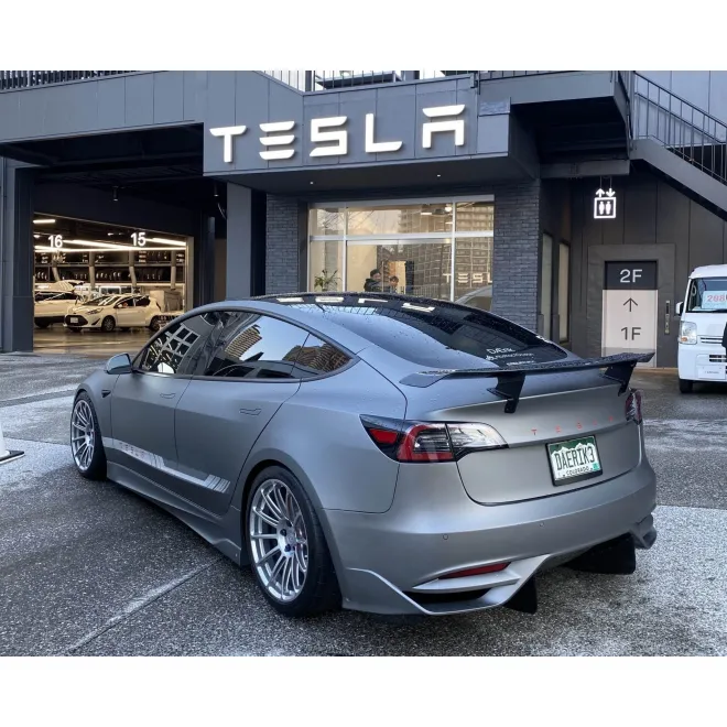 Tesla Model 3 Wrap,Best Ravoony Matte Blue Grey Car Wrap Tesla