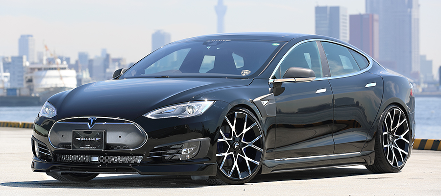 Ravoony Plus PET Glossy Crystal Black Car Vinyl Wrap Tesla Model S Wrap