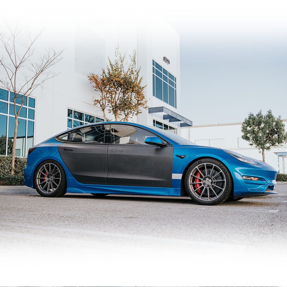 Ravoony Plus Honda Gloss Vivid Blue Vinyl Car Wrap Tesla Model 3 Wrap