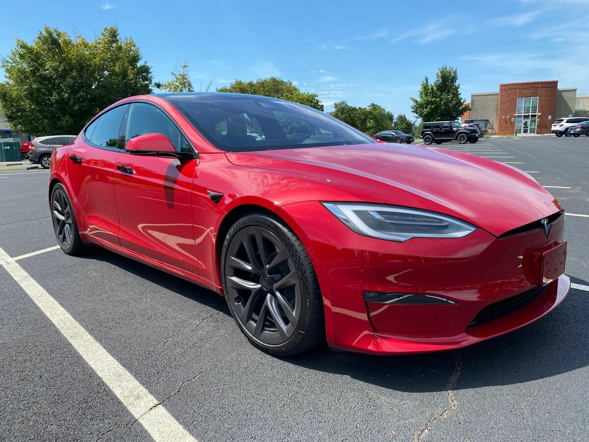 Ravoony Plus Porsche Gloss Carmine Red Vinyl Car Wrap Tesla Model S Wrap