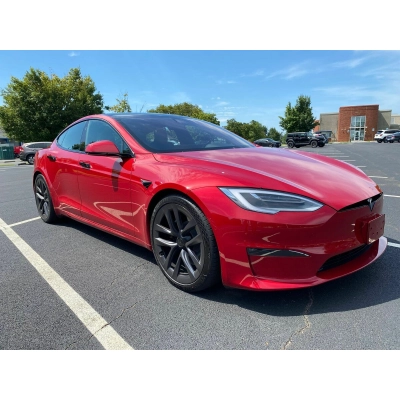 Ravoony Plus Porsche Gloss Carmine Red Vinyl Car Wrap Tesla Model S Wrap 02