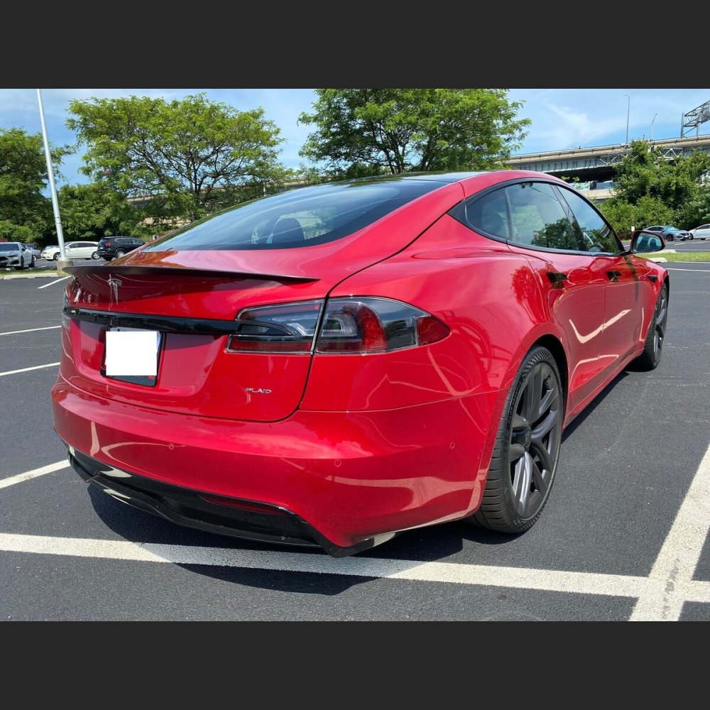 Ravoony Plus Porsche Gloss Carmine Red Vinyl Car Wrap Tesla Model S Wrap
