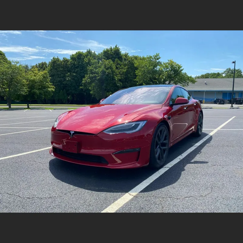 Ravoony Plus Porsche Gloss Carmine Red Vinyl Car Wrap Tesla Model S Wrap