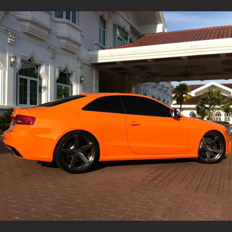 Ravoony Plus Gloss Crystal Mclaren Orange Wrap Audi RS5 Wrap