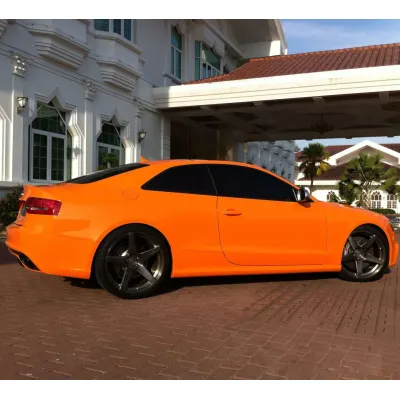 Ravoony Gloss Crystal Mclaren Orange Wrap Audi RS5 Wrap