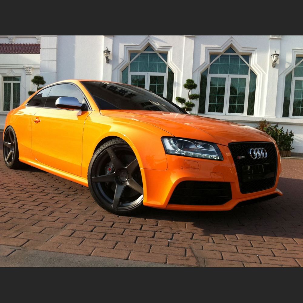 Ravoony Plus Gloss Crystal Mclaren Orange Wrap Audi RS5 Wrap