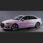 Ravoony Plus Matte Diamond Grey Red Color Flip Vinyl Wrap