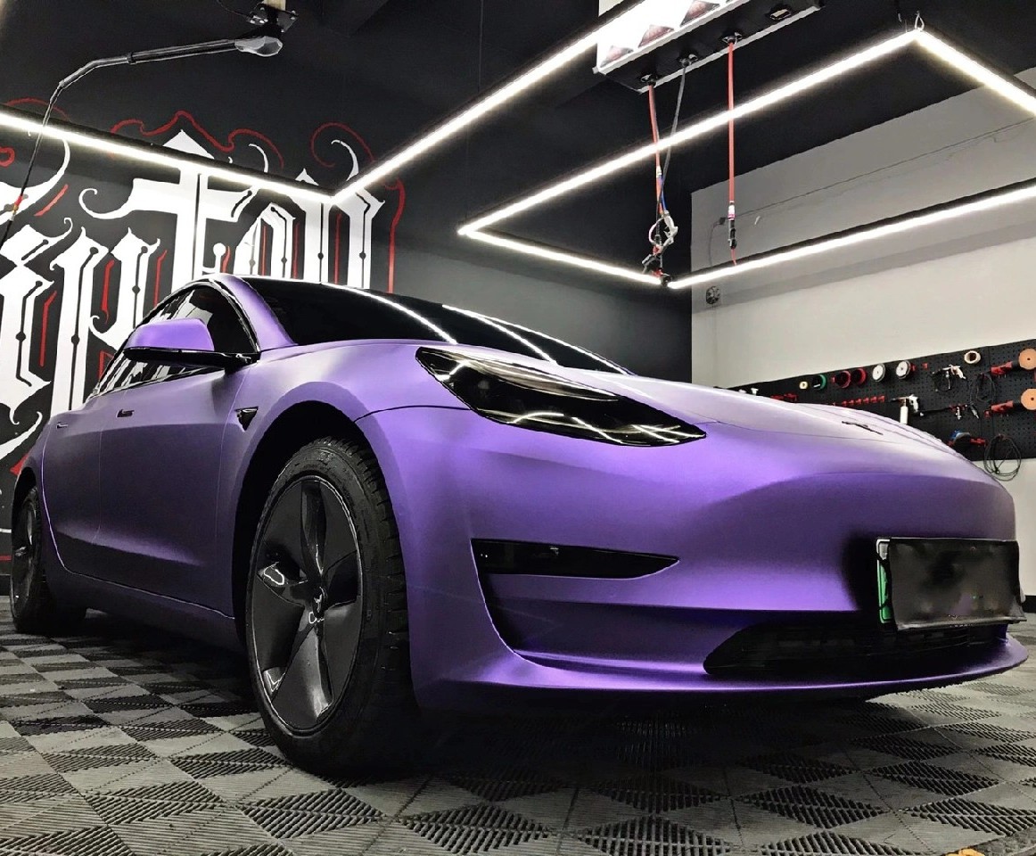 Ravoony Plus Matte Heavy Metal Sparkle Purple Car Wrap