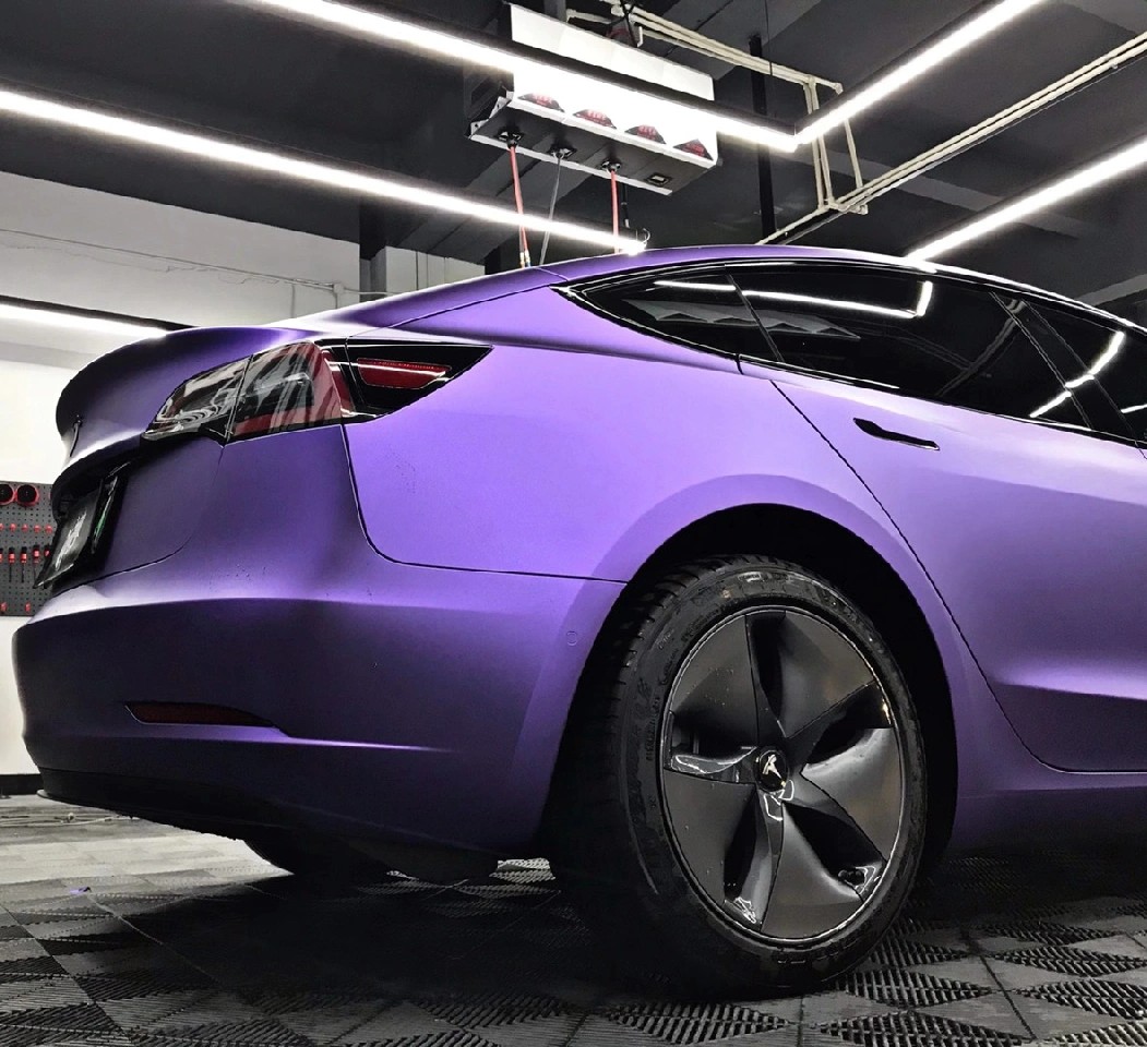 Ravoony Plus Matte Heavy Metal Sparkle Purple Car Wrap