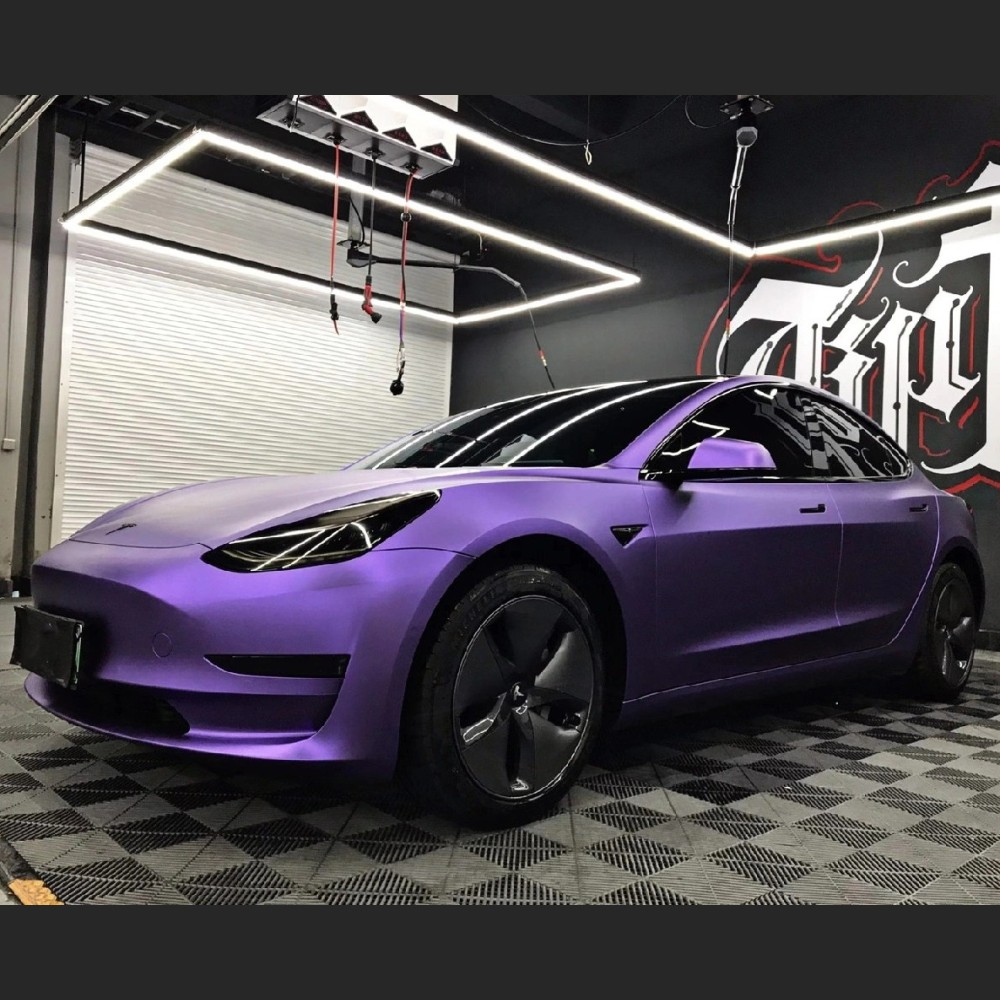 Ravoony Plus Matte Heavy Metal Sparkle Purple Car Wrap