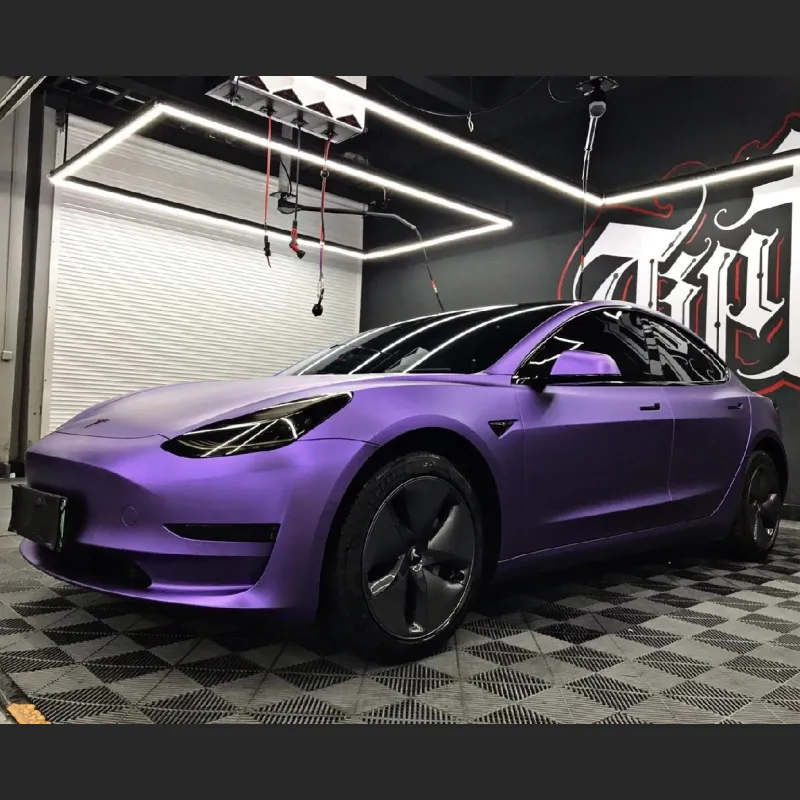 Ravoony Plus Matte Heavy Metal Sparkle Purple Car Wrap
