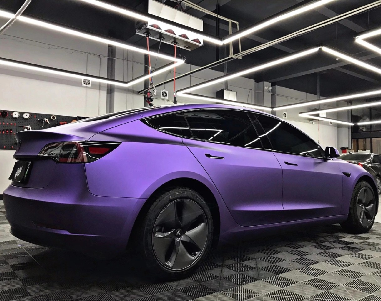 Ravoony Plus Matte Heavy Metal Sparkle Purple Car Wrap