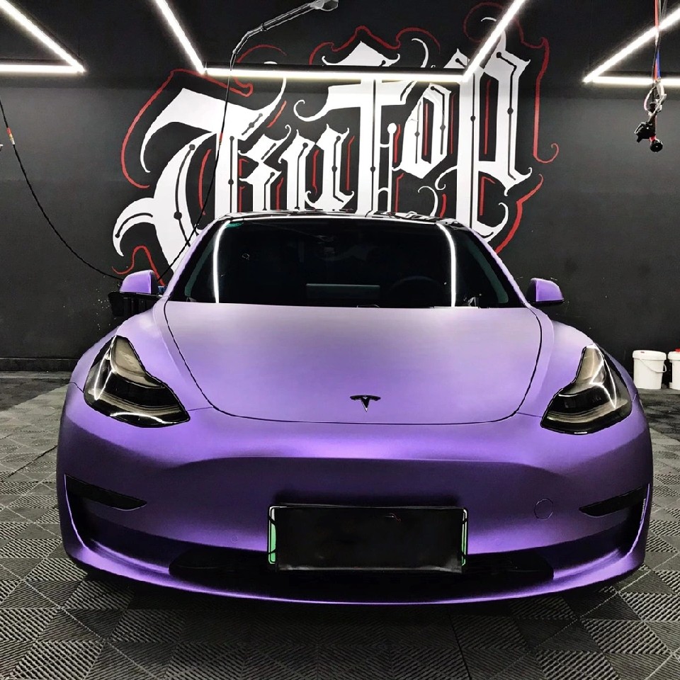 Ravoony Plus Matte Heavy Metal Sparkle Purple Car Wrap